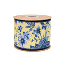 4" Wired Dupioni Ribbon | Blue and Yellow Toile w/ Blue Backing | 10 Yard Roll