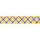 2 1/2" Wired Dupioni Ribbon | Blue/White/Yellow Bias Plaid w/ Yellow Backing | 10 Yard Roll