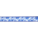 1 1/2" Wired Dupioni Ribbon | Blue and White Floral w/ Blue Backing | 10 Yard Roll