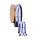 1 1/2" Wired Dupioni Ribbon | Blue and Light Blue Bias Plaid w/ Blue Backing | 10 Yard Roll