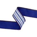 1 1/2" Wired Dupioni Ribbon | Blue and Light Blue Bias Plaid w/ Blue Backing | 10 Yard Roll