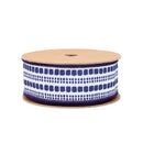 1 1/2" Wired Dupioni Ribbon | Blue and Light Blue Bias Plaid w/ Blue Backing | 10 Yard Roll