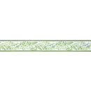 1 1/2" Wired Dupioni Ribbon | Ferns on White w/ Green Backing | 10 Yard Roll