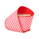4" Wired Dupioni Ribbon | Red/White Varied Diagonal Stripe | 10 Yard Roll