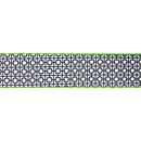 4" Wired Dupioni Ribbon | Black/White Breeze Block w/ Lime Green Backing | 10 Yard Roll