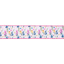 4" Wired Dupioni Ribbon | Small Floral w/ Pink Backing | 10 Yard Roll