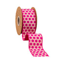 2 1/2" Wired Dupioni Ribbon | Pink/Orange Hexi w/ Pink Backing | 10 Yard Roll