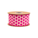 2 1/2" Wired Dupioni Ribbon | Pink/Orange Hexi w/ Pink Backing | 10 Yard Roll