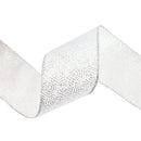 2 1/2" Wired Ribbon | Silver Square Loop | 10 Yard Roll