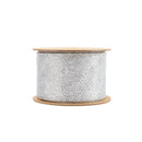2 1/2" Wired Ribbon | Silver Square Loop | 10 Yard Roll