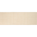 2 1/2" Wired Ribbon | Light Brown Plaid | 10 Yard Roll