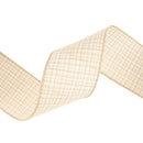 2 1/2" Wired Ribbon | Light Brown Plaid | 10 Yard Roll