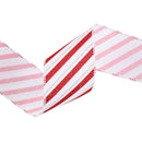 2 1/2" Wired Ribbon | Red/White Stripe | 10 Yard Roll
