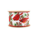 2 1/2" Wired Ribbon | Red Bird | 10 Yard Roll