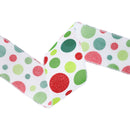 2 1/2" Wired Ribbon | Irregular Dots on White | 10 Yard Roll