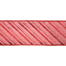 2 1/2" Wired Ribbon | Red Stripe on Red Sheer | 10 Yard Roll
