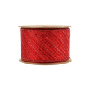 2 1/2" Wired Ribbon | Red Stripe on Red Sheer | 10 Yard Roll