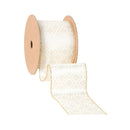 2 1/2" Wired Ribbon | Geometry on Ivory | 10 Yard Roll