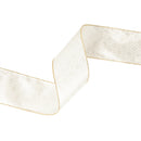 2 1/2" Wired Ribbon | Geometry on Ivory | 10 Yard Roll