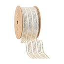 2 1/2" Wired Ribbon | Gold Stripe on Buttercup | 10 Yard Roll