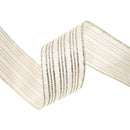 2 1/2" Wired Ribbon | Gold Stripe on Buttercup | 10 Yard Roll