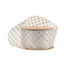 2 1/2" Wired Ribbon | Gold Cross on White | 10 Yard Roll