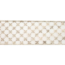 2 1/2" Wired Ribbon | Gold Cross on White | 10 Yard Roll