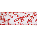 2 1/2" Wired Ribbon | Candy Cane on White | 10 Yard Roll