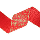 2 1/2" Wired Ribbon | Gold Ho Ho Ho on Red | 10 Yard Roll