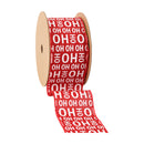 2 1/2" Wired Ribbon | Ho Ho Ho on Scarlet | 10 Yard Roll