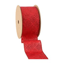 2 1/2" Wired Ribbon | Metallic Fine Plaid on Red | 10 Yard Roll