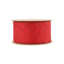 2 1/2" Wired Ribbon | Metallic Fine Plaid on Red | 10 Yard Roll