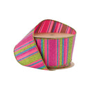 2 1/2" Wired Ribbon | Multi Colored Stripes on Hot Pink | 10 Yard Roll