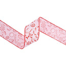 2 1/2" Wired Ribbon | Peppermint Candies on Pink | 10 Yard Roll
