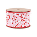2 1/2" Wired Ribbon | Peppermint Candies on Pink | 10 Yard Roll