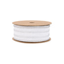 1 1/2" Wired Ribbon | Silver Glittered Pinstripes on White | 10 Yard Roll