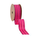 1 1/2" Wired Ribbon | Hot Pink Glittered Pinstripes on Hot Pink | 10 Yard Roll