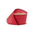 2 1/2" Wired Ribbon | Red Glittered Pinstripes on Red | 10 Yard Roll