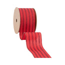 2 1/2" Wired Ribbon | Red Glittered Pinstripes on Red | 10 Yard Roll