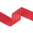 2 1/2" Wired Ribbon | Red Glittered Pinstripes on Red | 10 Yard Roll