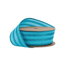 1 1/2" Wired Ribbon | Bright Blue Glittered Pinstripes on Blue | 10 Yard Roll