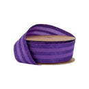 1 1/2" Wired Ribbon | Purple Glittered Pinstripes on Purple | 10 Yard Roll