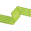 2 1/2" Wired Ribbon | Green Glittered Pinstripes on Light Green | 10 Yard Roll