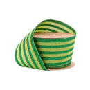 2 1/2" Wired Ribbon | Green Glittered Pinstripes on Dark Green | 10 Yard Roll