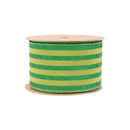2 1/2" Wired Ribbon | Green Glittered Pinstripes on Dark Green | 10 Yard Roll