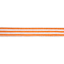 1 1/2" Wired Ribbon | Orange Glittered Pinstripes on White | 10 Yard Roll