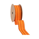 1 1/2" Wired Ribbon | Orange Glittered Pinstripes on Orange | 10 Yard Roll
