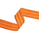 1 1/2" Wired Ribbon | Orange Glittered Pinstripes on Orange | 10 Yard Roll