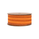 1 1/2" Wired Ribbon | Orange Glittered Pinstripes on Orange | 10 Yard Roll