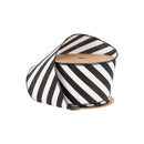 2 1/2" Wired Ribbon | Black Glittered Diagonal Stripes on White | 10 Yard Roll